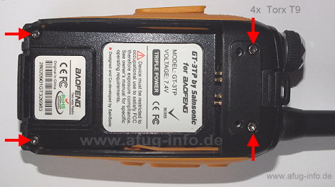 Baofeng GT3-TP Geräte-Rückseite