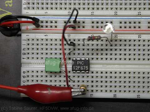 PIC12F675 auf Steckboard