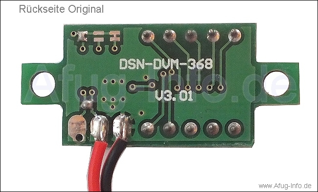 Digitale LED Volt-Anzeige: Original Rückseite