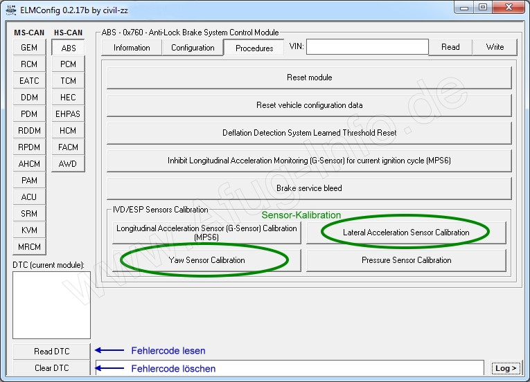 Bild: ELMConfig Sensor Kalibration